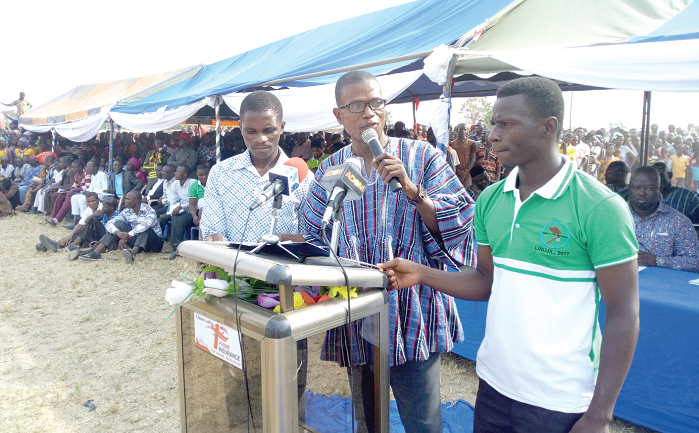 Mr John Oti Bless, MP for Nkwanta-North, addressing the gathering at the festival